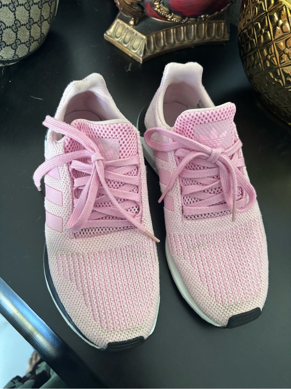 adidas Women Pink Knit Athletic Sneakers